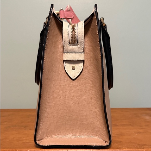 kate spade Cream and Tan Satchel with Black Handles - Picture 6 of 12